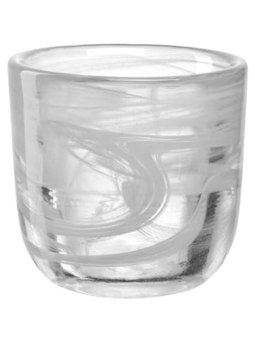 LEONARDO Teelichthalter "Salerno" in Transparent/ Weiß - (H)7 x Ø 7 cm