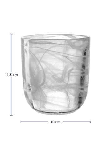 LEONARDO Teelichthalter "Salerno" in Transparent/ Weiß - (H)11,5 x Ø 10 cm
