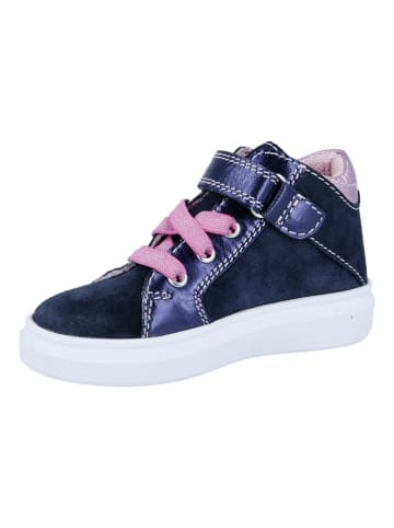 Richter Shoes Leder-Sneakers "Alessa" in Dunkelblau/ Rosa