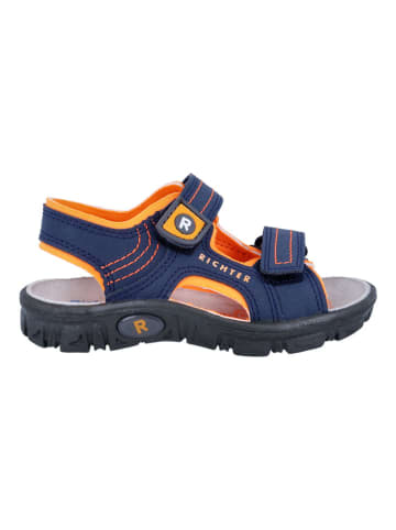 Richter Shoes Sandały "Adventure" w kolorze granatowo-pomarańczowym