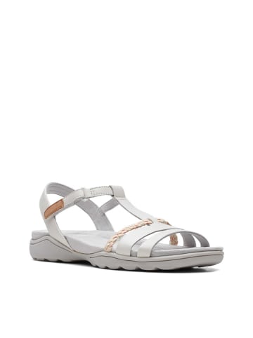 Clarks Skórzane sandały "Amanda Tealite" w kolorze białym