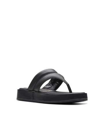 Clarks Leren teenslippers "Alda Walk" zwart