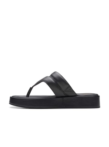 Clarks Leren teenslippers "Alda Walk" zwart