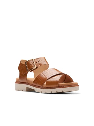 Clarks Leder-Sandalen "Orinoco Cross" in Hellbraun