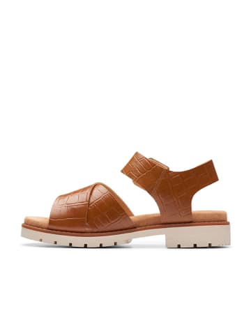 Clarks Leder-Sandalen "Orinoco Cross" in Hellbraun