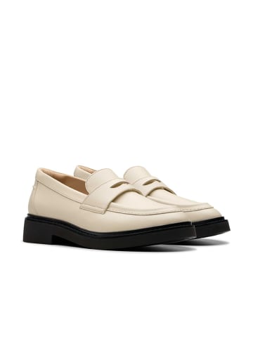 Clarks Skórzane mokasyny "Splend Edge" w kolorze kremowym