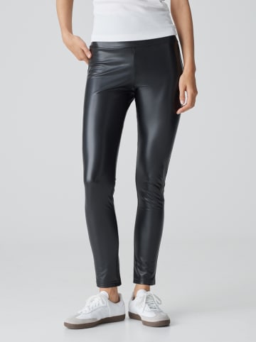 OPUS Kunstlederleggings in Schwarz