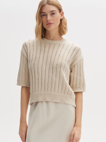 OPUS Sweter w kolorze beżowym