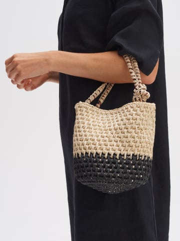 OPUS Henkeltasche in Beige/ Schwarz - (B)15 x (H)18 x (T)10 cm