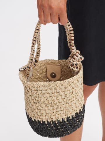 OPUS Handtas beige/zwart - (B)15 x (H)18 x (D)10 cm