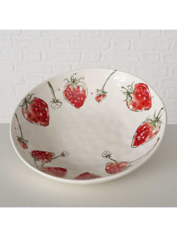 Boltze Obstschale "Strawberry" in Rot/ Weiß - Ø 34 cm