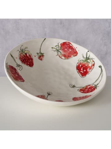 Boltze Fruitschaal "Strawberry" rood/wit - Ø 34 cm