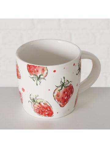 Boltze 2er-Set: Jumbotassen "Strawberry" in Grün - 450 ml