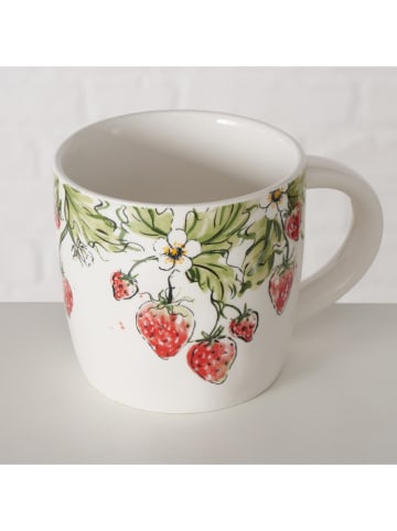Boltze 2er-Set: Jumbotassen "Strawberry" in Grün - 450 ml