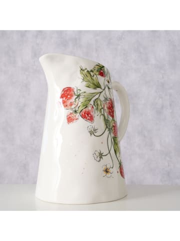 Boltze Krug "Strawberry" in Rot/ Grün/ Weiß - 1,25 l