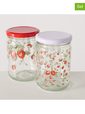 Boltze Słoiki (2 szt.) w kolorze czerwonym - 500 ml
