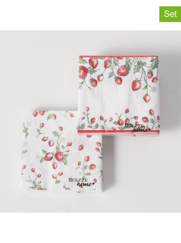 Boltze 2er-Set: Servietten in Rot/ Grün - 2x 20 Stück