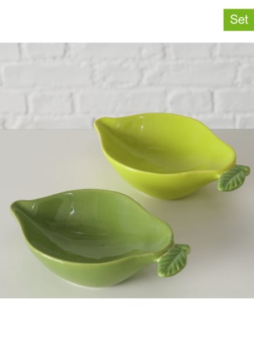 Boltze Miski (2 szt.) "Lime" w kolorze zielonym - 16,5 x 10 cm