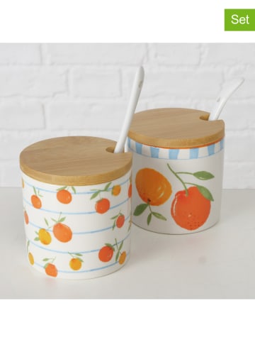 Boltze 2er-Set: Marmeladendosen "Fruits" in Orange/ Gelb - (H)8,5 x Ø 9 cm
