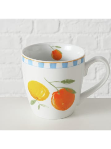 Boltze 2er-Set: Jumbotassen "Fruits" in Orange/ Gelb/ Blau - 480 ml