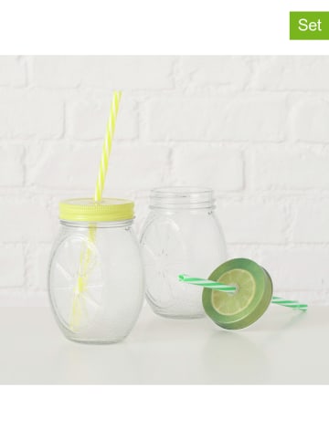 Boltze 2er-Set: Trinkbecher "Citrus" in Gelb/ Grün - 450 ml