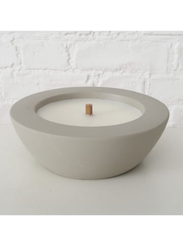 Boltze Kerzentopf "Bonko" in Grau - (H)6,5 x Ø 19 cm
