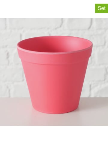 Boltze Osłonki (2 szt.) w kolorze różowym na doniczkę - wys. 9,5 x  Ø 11 cm