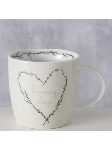 Boltze 2er-Set: Kaffeteassen "Salix" in Beige - 330 ml