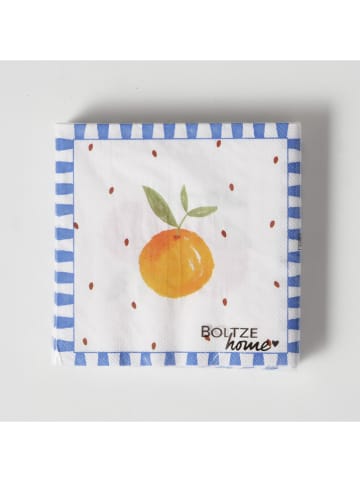 Boltze 2-delige set: servetten "Fruits" geel/oranje/blauw - 2x 20 stuks
