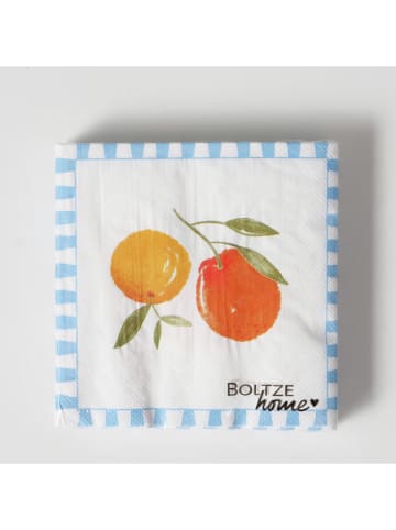 Boltze 2-delige set: servetten "Fruits" geel/oranje/blauw - 2x 20 stuks