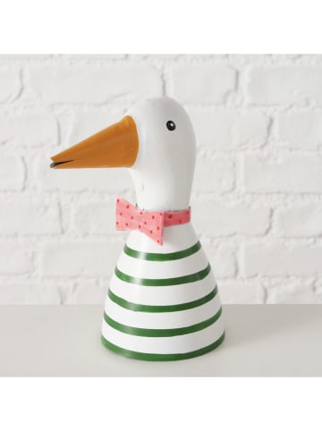 Boltze Dekoracja "Gerda" w kolorze biało-zielonym na ogrodzenie - wys. 16 cm