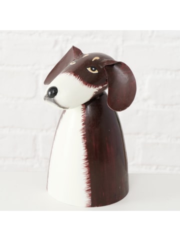 Boltze Dekoracja "Russell" w kolorze biało-brązowym na ogrodzenie - wys. 18 cm