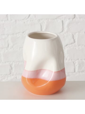 Boltze Vase "Alva" in Weiß/ Orange - (H)14,5 cm