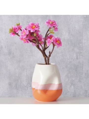 Boltze Vaas "Alva" wit/oranje - (H)14,5 cm