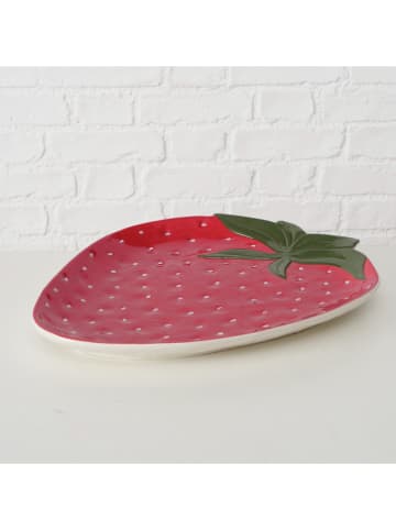 Boltze Półmisek "Strawberry" w kolorze czerwonym do serwowania - 36 x 30 cm