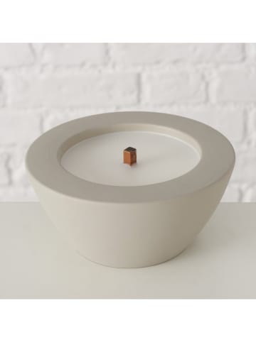 Boltze Świeca doniczkowa "Bonko" w kolorze szarym - wys. 6,5 x Ø 14 cm