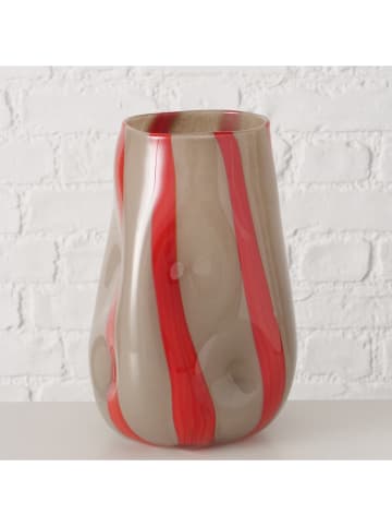 Boltze Vase "Larana" in Beige/ Rot - (H)29 cm