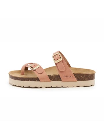 billowy Leren teenslippers lichtroze