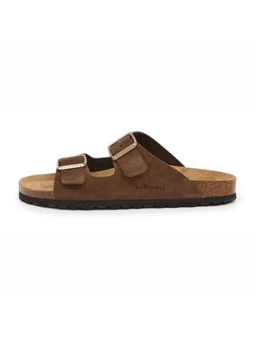 billowy Leren slippers bruin