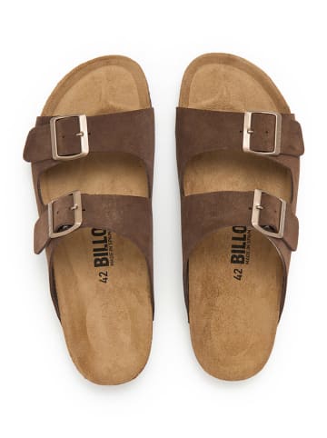 billowy Leren slippers bruin