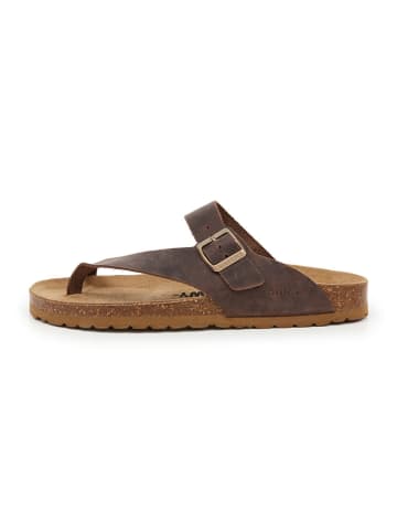 billowy Leren teenslippers bruin