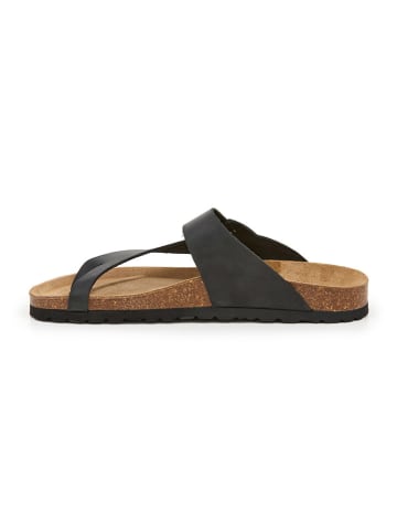 billowy Leren teenslippers zwart