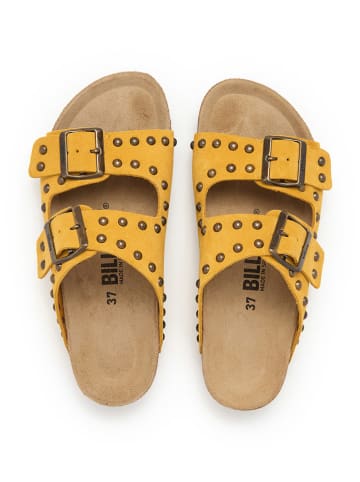 billowy Leren slippers geel