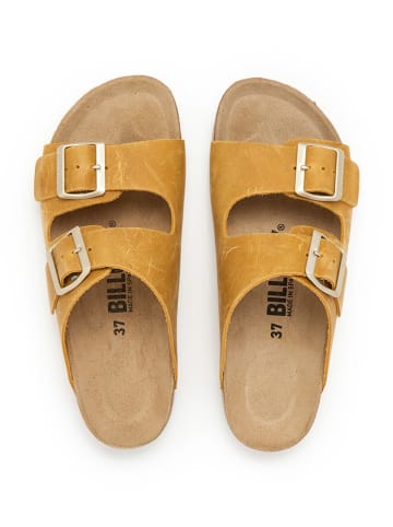 billowy Leren slippers geel