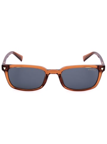 Guess Okulary przeciwsłoneczne unisex w kolorze jasnobrązowo-granatowym