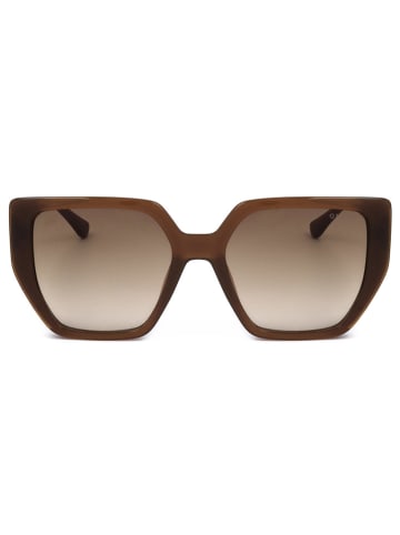 Guess Damskie okulary przeciwsłoneczne w kolorze jasnobrązowym