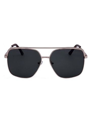 Guess Męskie okulary przeciwsłoneczne w kolorze srebrno-czarnym