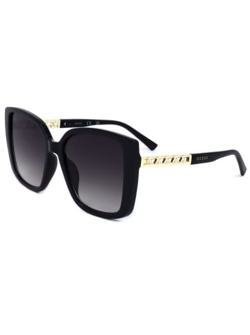 Guess Damen-Sonnenbrille in Schwarz-Gold/ Dunkelblau
