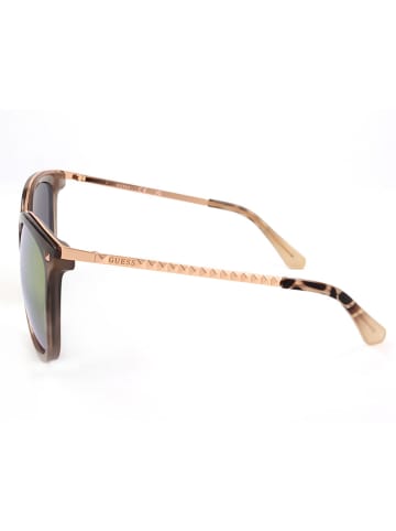 Guess Damen-Sonnenbrille in Hellbraun-Gold/ Bunt