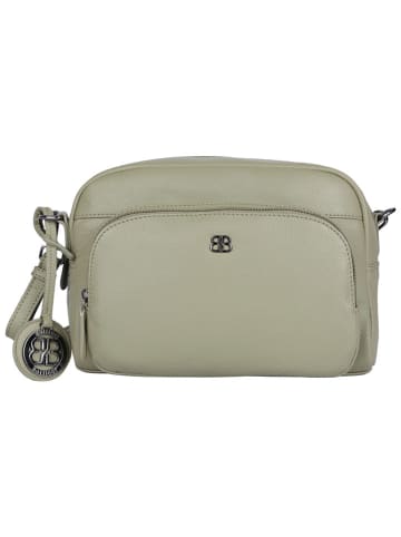 Bellicci Leder-Umhängetasche "Capri" in Grün - (B)26 x (H)17 x (T)10 cm